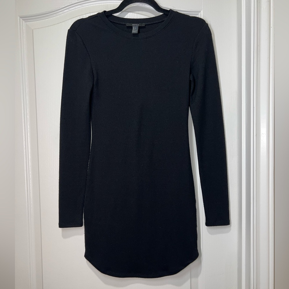 Forever 21 Long Sleeve Black Bodycon Mini Dress Women’s Size Small